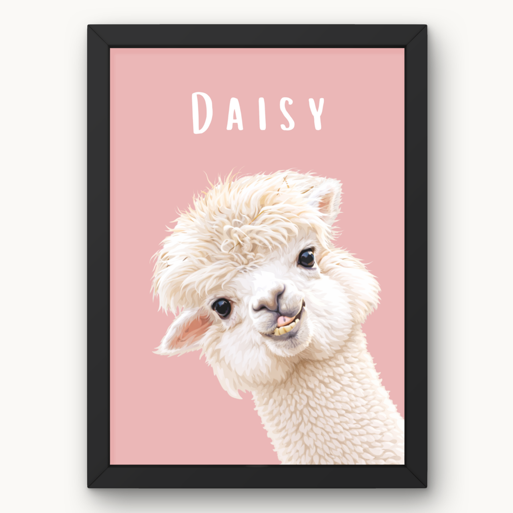 Personalised alpaca illustration portrait
