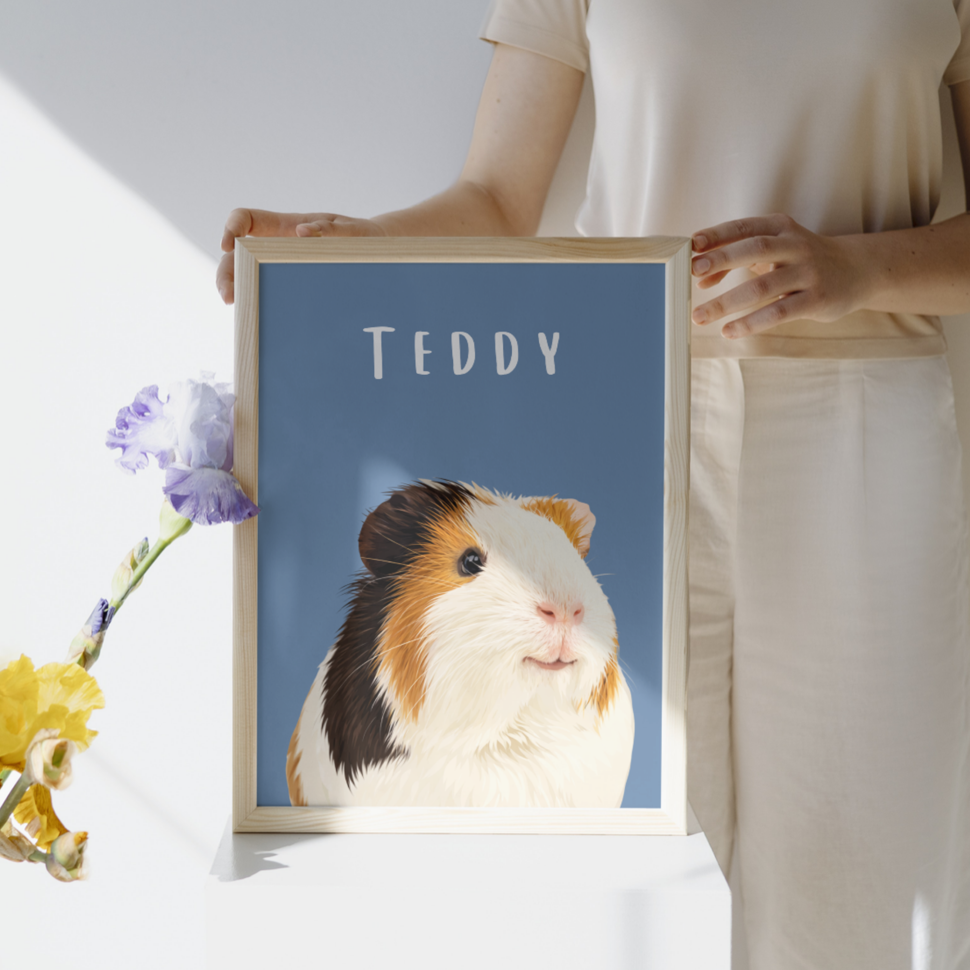 personalised guinea pig illustration portrait
