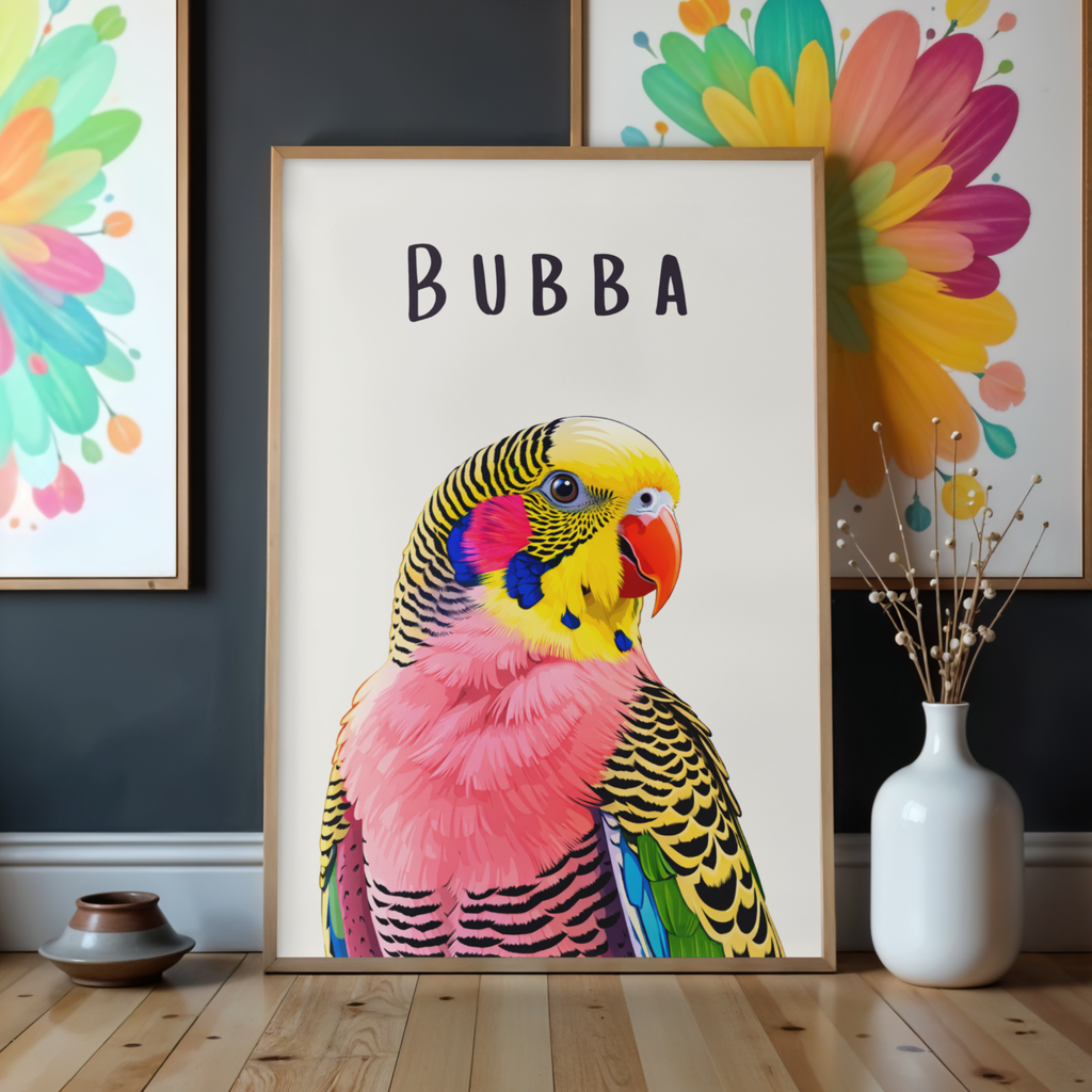 personalised parrot illustration portrait