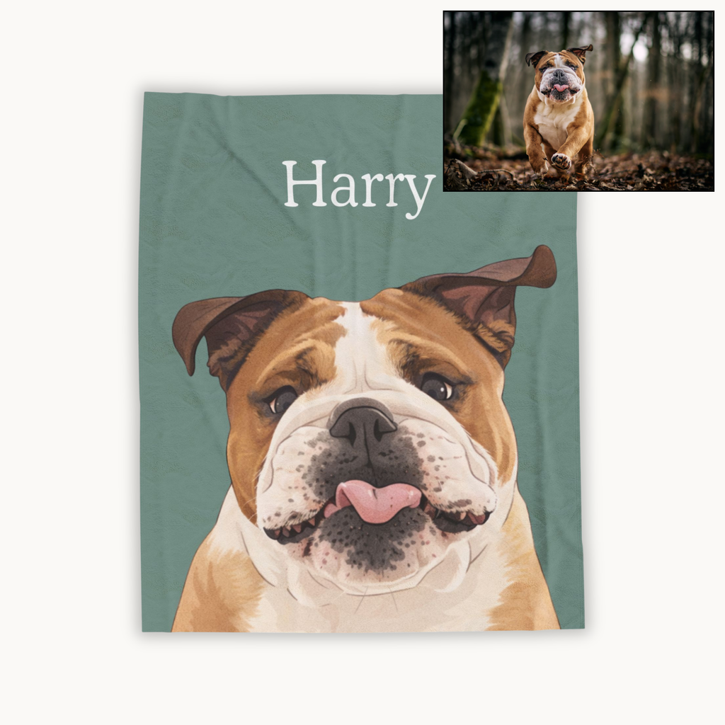 Personalised Pet Portrait Blanket
