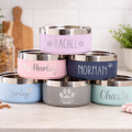 personalised pet name stainless steel bowl