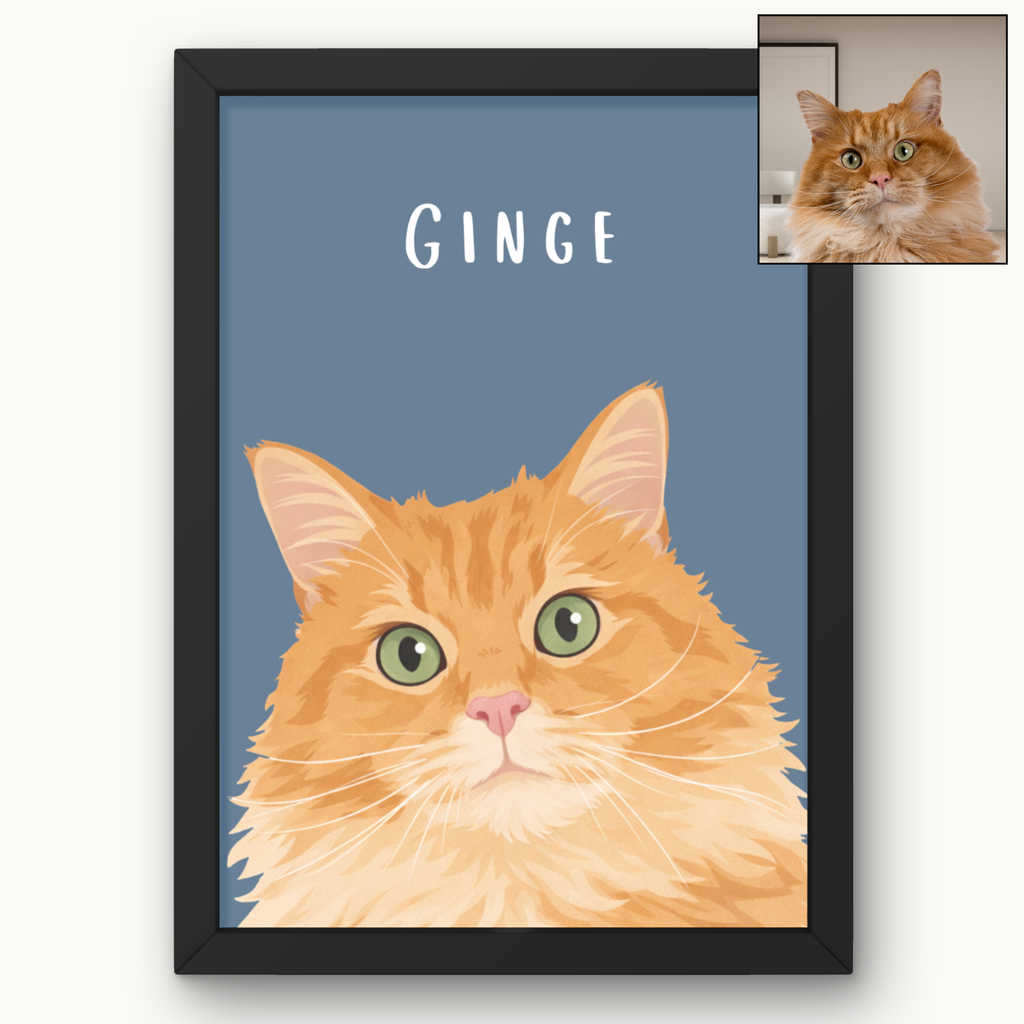 Personalised Pet Illustrated Portrait Canvas