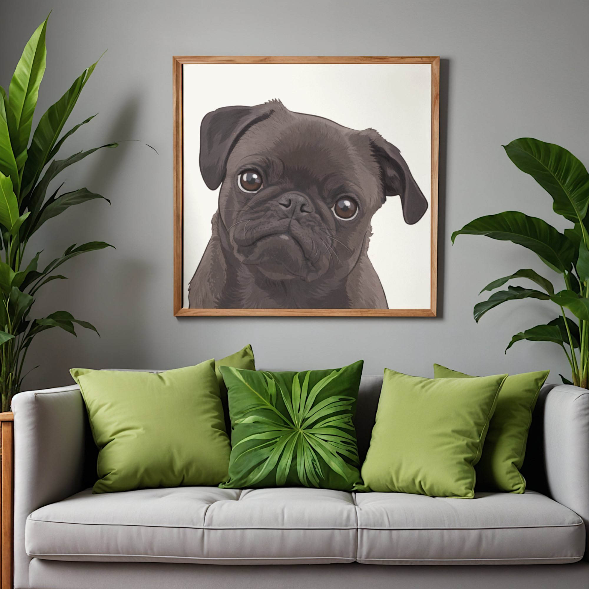 Personalised Pet Illustrated Portrait Canvas