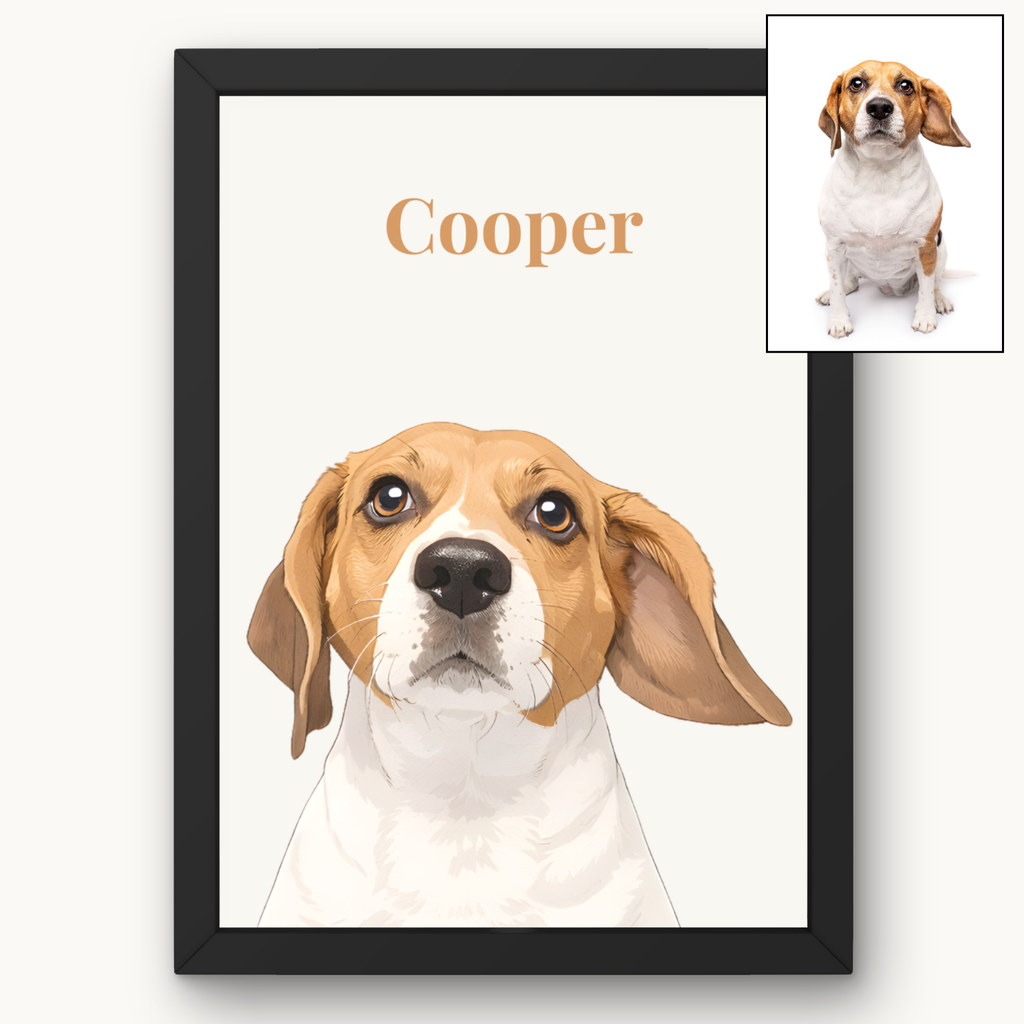 Personalised Pet Illustrated Portrait Canvas