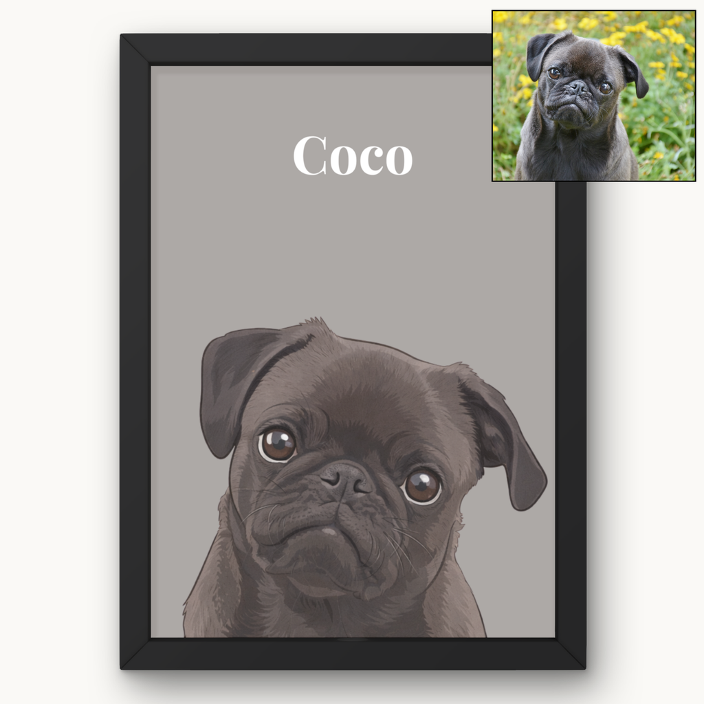 Personalised Pet Illustrated Portrait Canvas