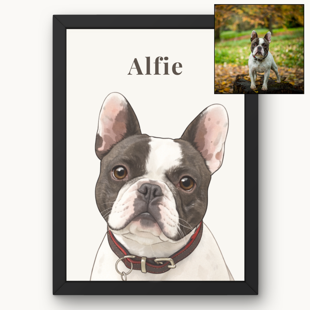 Personalised Pet Illustrated Portrait Canvas