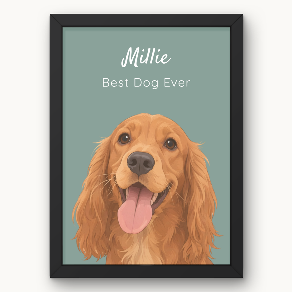 Personalised Pet Illustrated Portrait Canvas
