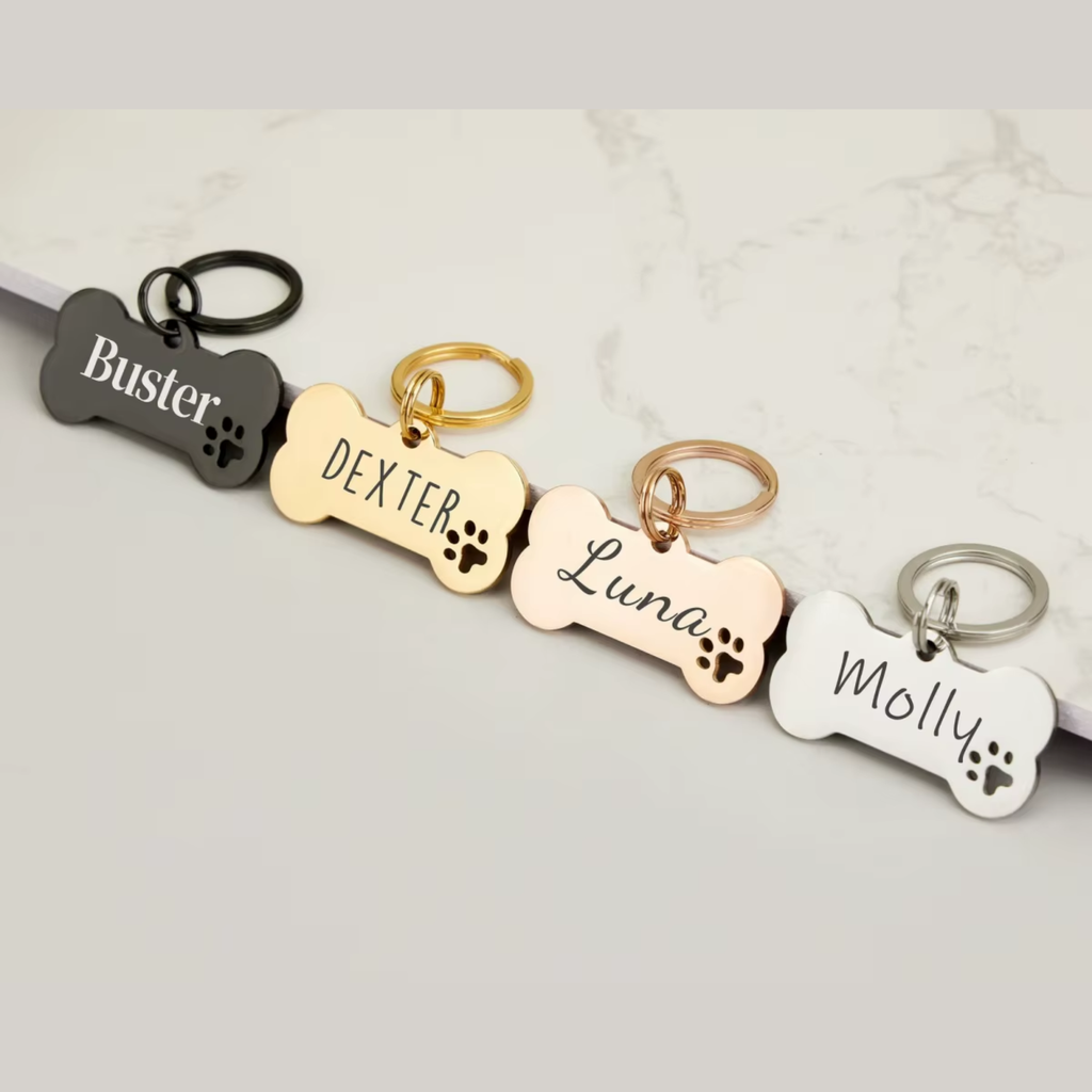 personalised bone shaped dog tag