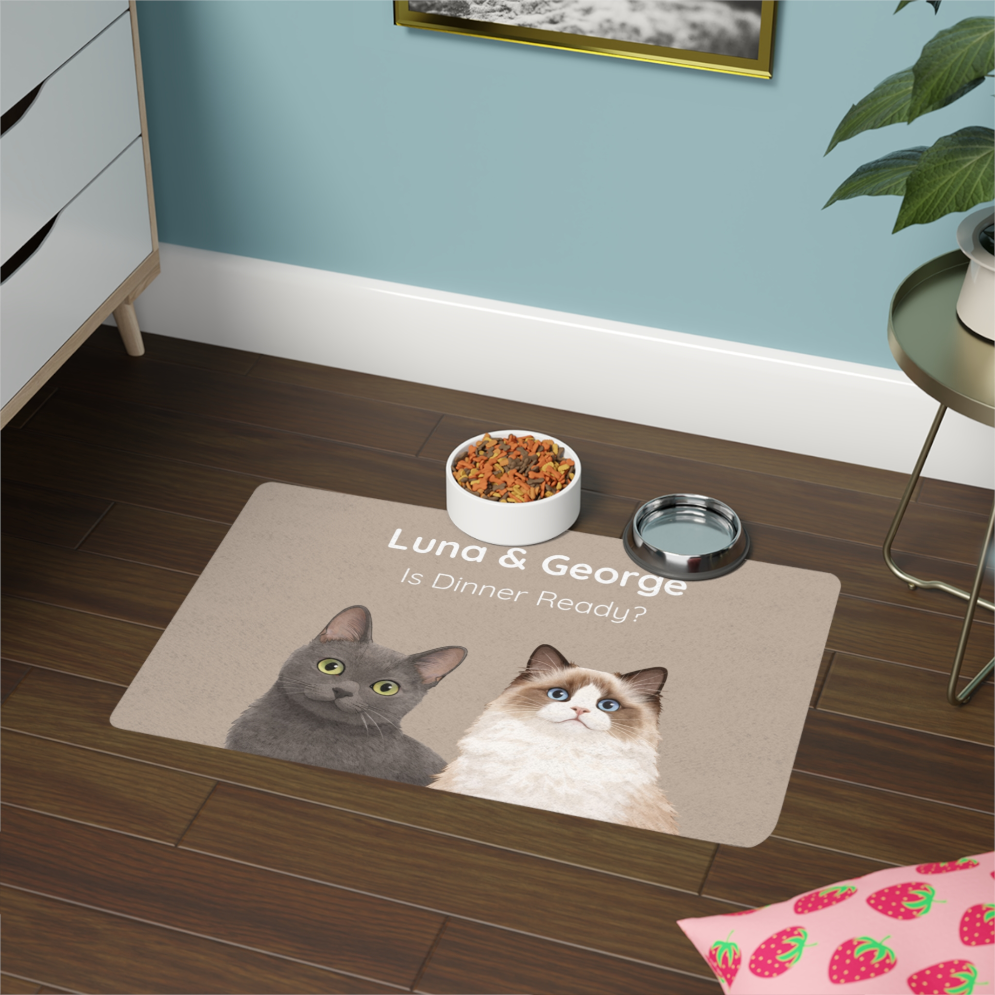 Personalised Pet Portrait Feeding Mat