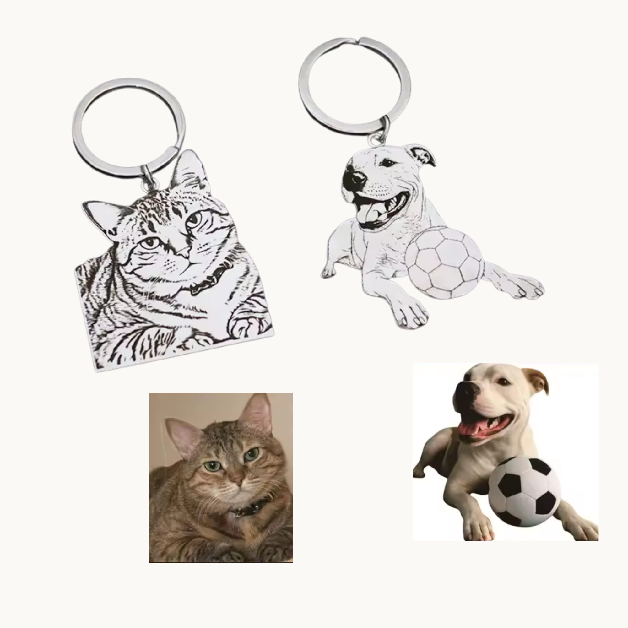 Personalised Pet Photo Metal Keychain