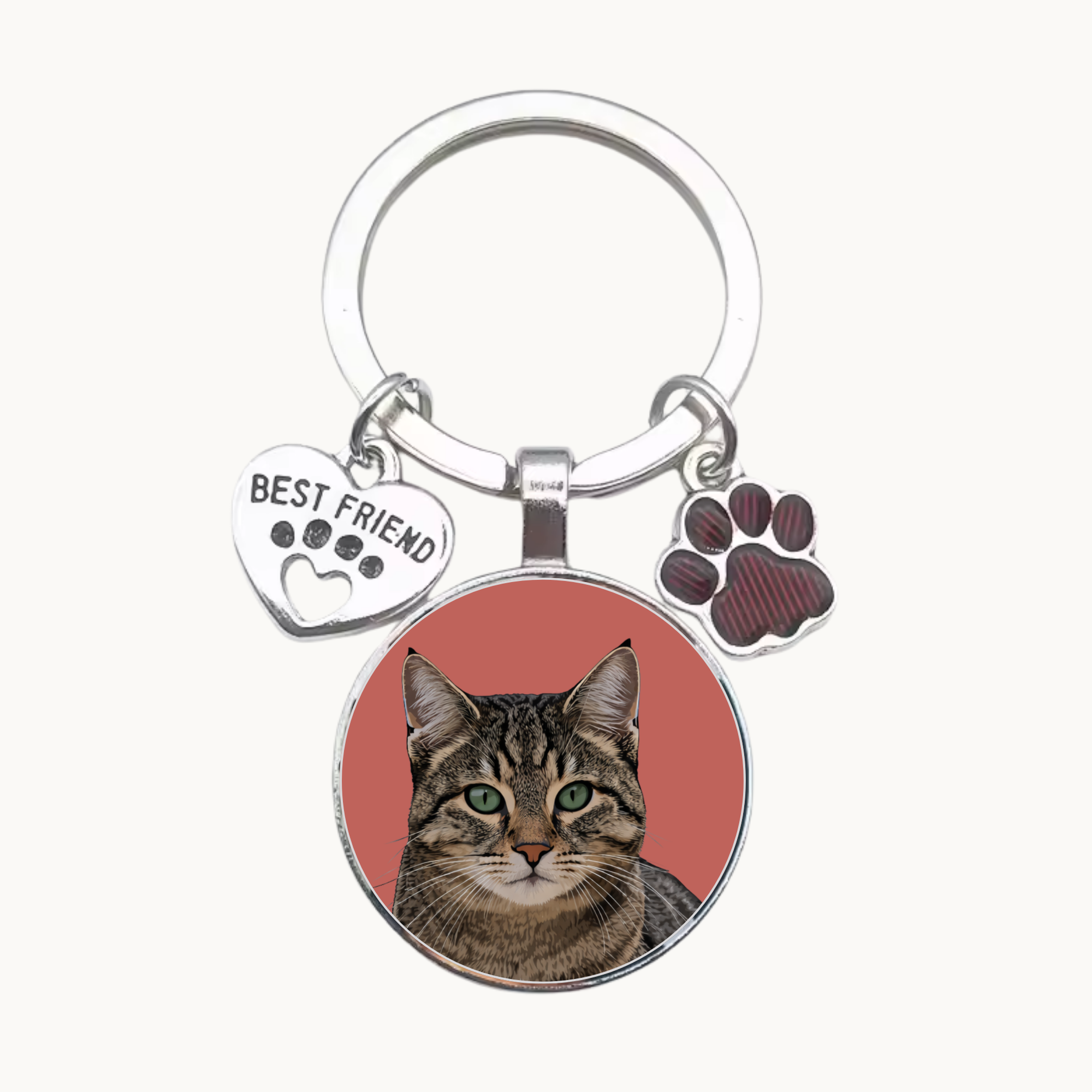 Personalised Pet Portrait Keychain