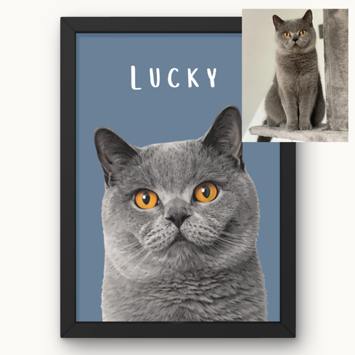 Personalised Classic Cat Portrait Print