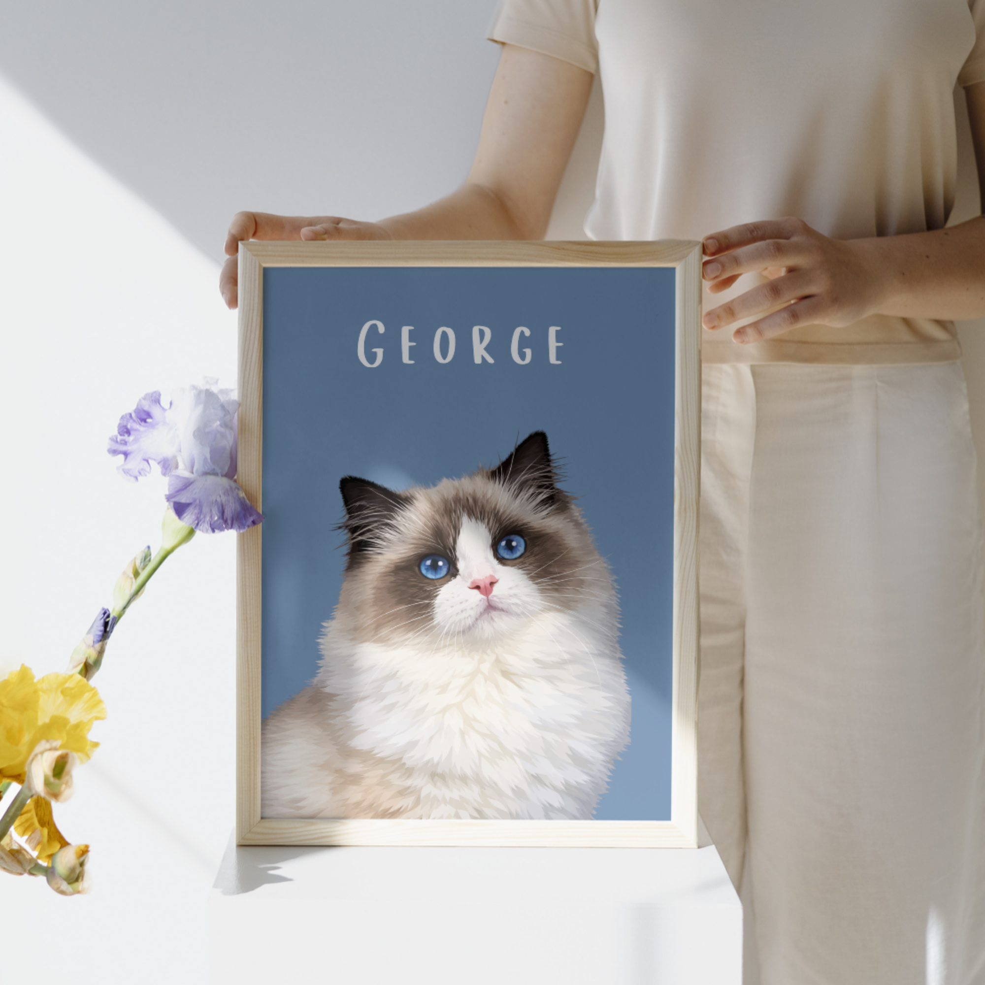 Personalised Classic Cat Portrait Print