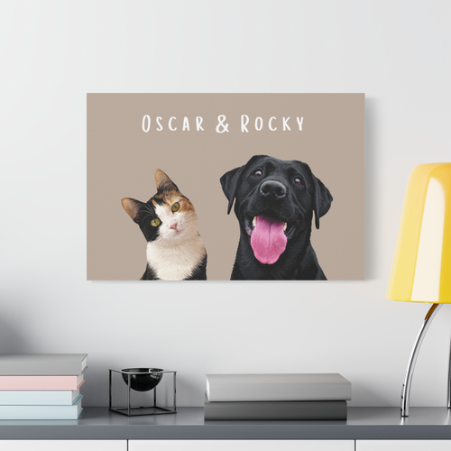 personalised pet family portrait canvas