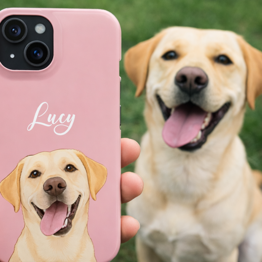 pet portrait phone case custom
