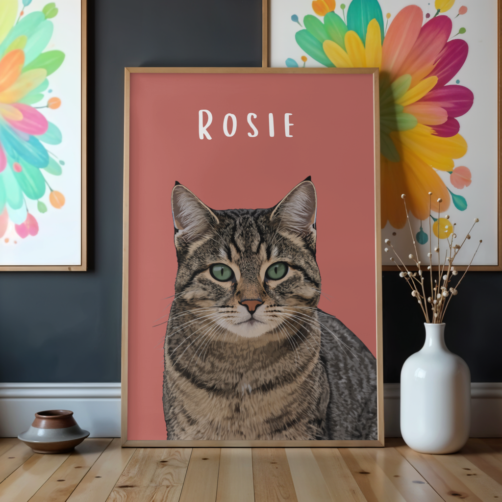 Personalised Classic Cat Portrait Print